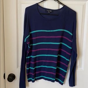 Bright striped dolman sweater
